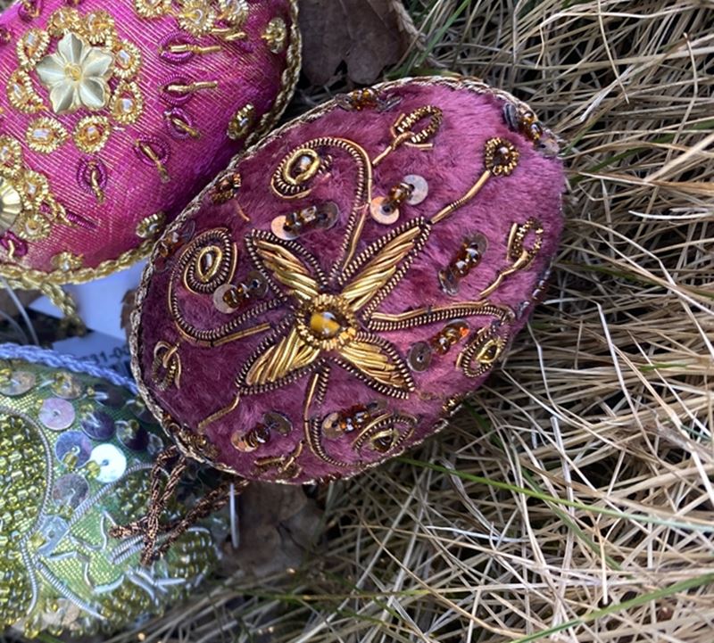 Påskägg Lila Guldfärgad